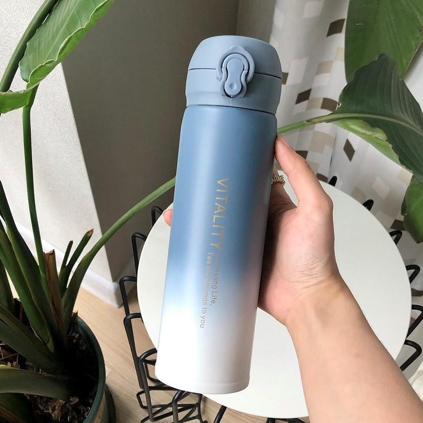 Stainless Steel Large-capacity Vacuum Flask for Male and Female Students Korean Version of Simple and Cute Water Cup High-value Portable Cup