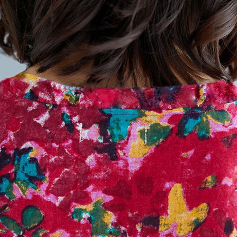 Cotton Summer Ethnic Style Printed Short-sleeved Suit Fashion Loose Harem Pants Plus Size Two-piece Women