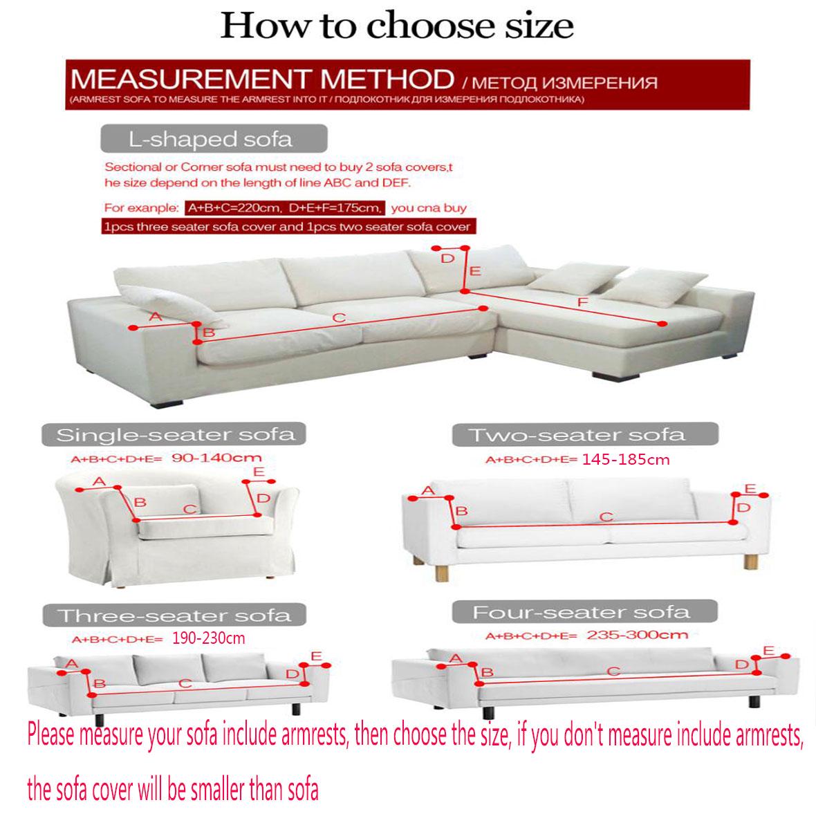 Slipcover Stretch Sofa Covers Furniture Protector L Shape Loveseat Couch Cover 1/2/3/4-seater