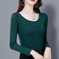 Women's Spring and Autumn Thin Bottoming Shirt Round Neck Solid Color Long Sleeve T-shirt
