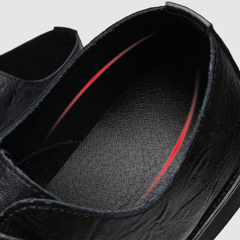 Men's Personality Printed Black Business Dress Shoes Men's Shoes Vintage Design Men's Casual Leather Shoes