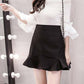 Pofulove Women Anti-light Skirt High Waist Slim Sexy Plaid Mermaid Hip Skirt A-line Short Skirts