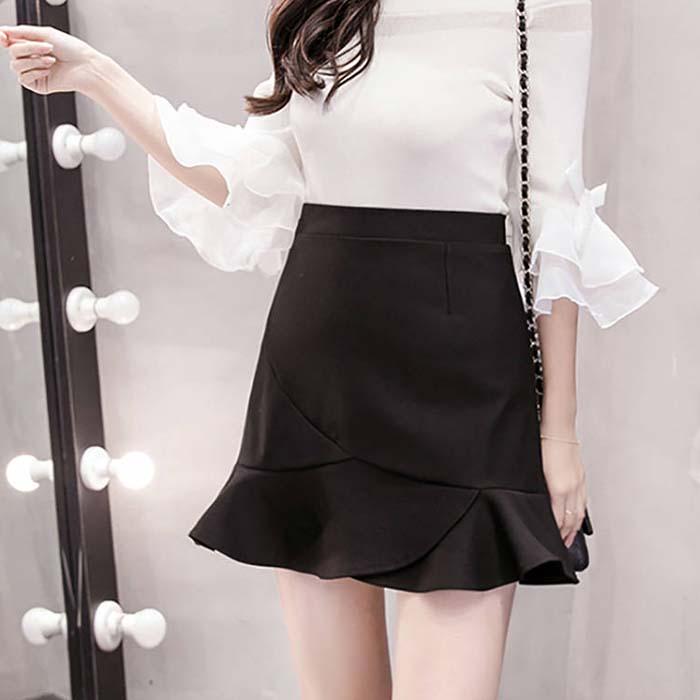 Pofulove Women Anti-light Skirt High Waist Slim Sexy Plaid Mermaid Hip Skirt A-line Short Skirts