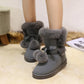 Winter Snow Boots Women's Mid-tube Cotton Boots Cotton Shoes Wool Ball Warm Women's Cotton Shoes