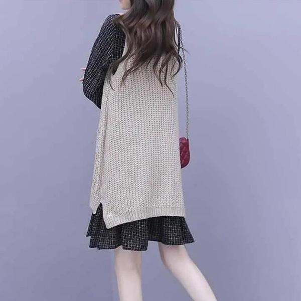 Spring and Autumn Light Luxury Small Fragrant Vest Temperament Long Sleeve Vest Sleeveless Sweater Casual Fashion Top