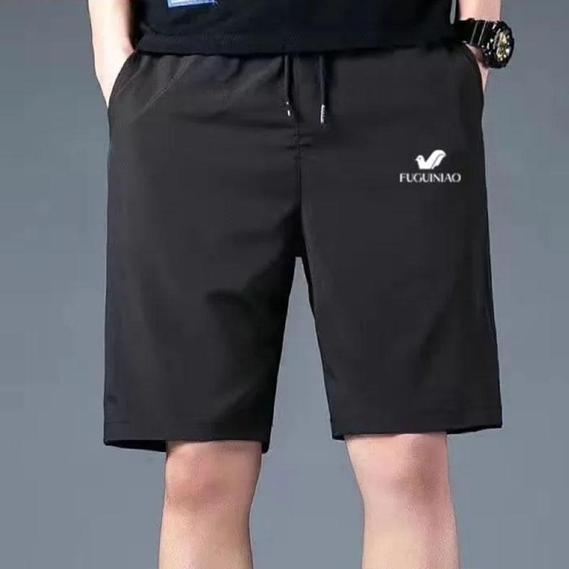Men's Summer Breathable Loose Shorts Thin Casual Sports Large Size Five Pants Men's Ice Silk Comfortable Beach Pants