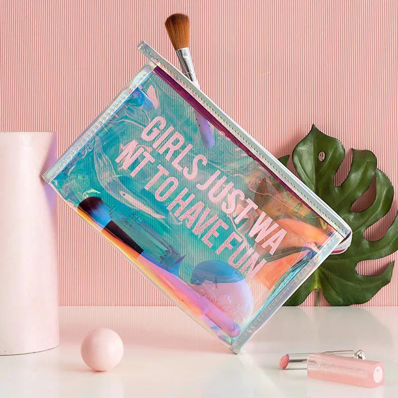Laser Transparent Jelly Cosmetic Bag Large Capacity Cute Portable Waterproof Toiletry Bag
