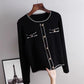 Color-blocking Long-sleeved Knitted Sweater Women's Suit Collar Pocket Shirt Temperament Age-reducing Cardigan