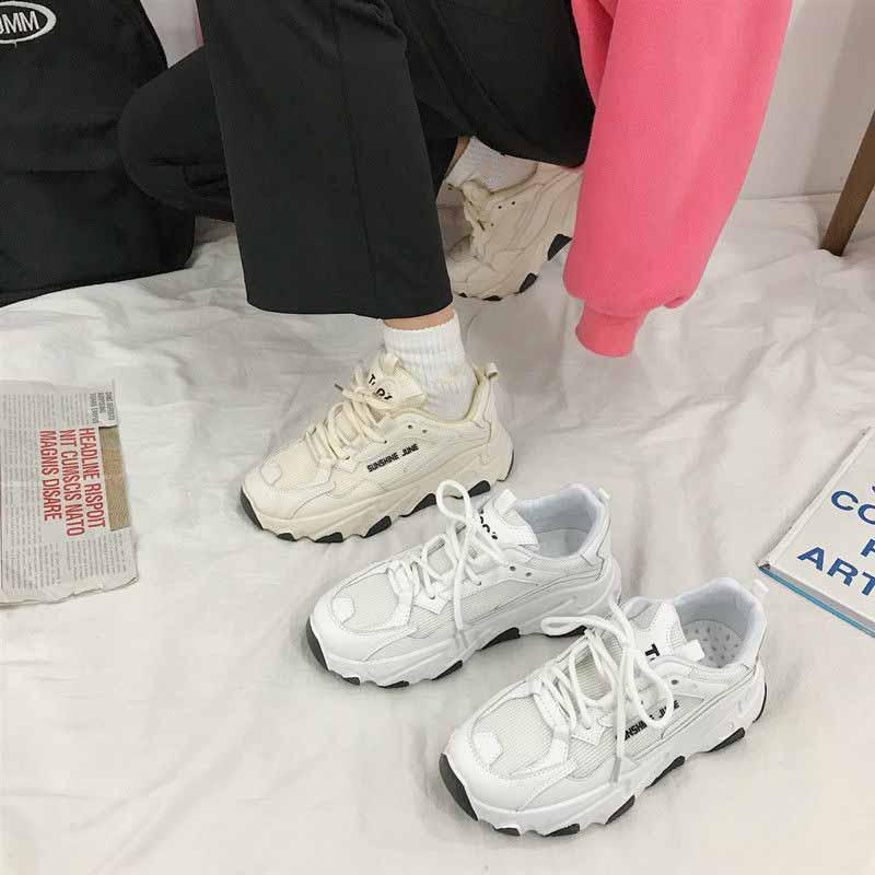 Plus Size 35-40 Summer Women Mesh Luminous Sneakers Students Breathable Running Basketball Shoes Shockproof Non-slip Shoes