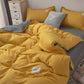 4-Piece Set Home Solid Color Duvet Cover Set Soft Cotton Comforter Cover Pillowcase Set Single Twin Queen King Sizes Quilt