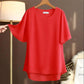 Chiffon Shirt Short -sleeved Female Summer Round Neck Loose Increase Size Top T -shirt Bottom Shirt