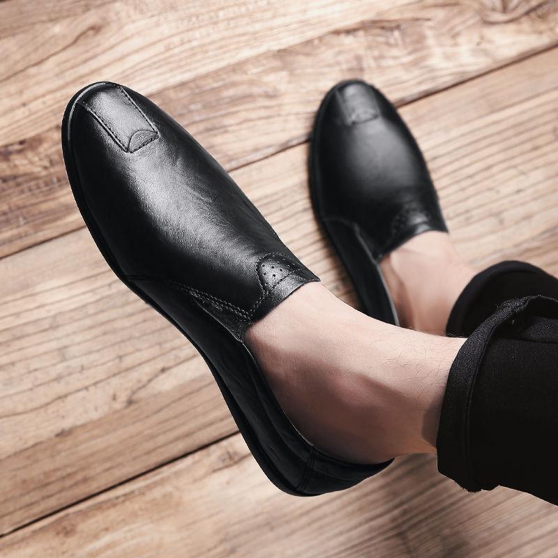 Breathable Leather Flats Loafers Men Casual Shoes Luxury Fashion Shoe