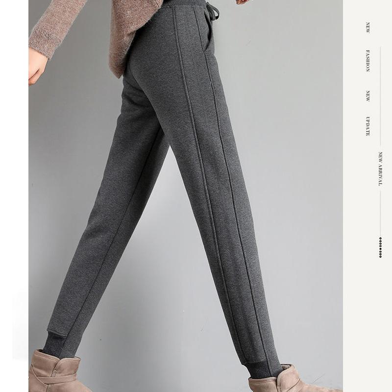 Plush Thickened Sweatpants Women's Winter Loose Guard PANTS LEGGINGS Women's Pants Lamb Cashmere Pants Outer Cotton Pants Autumn and Winter Women