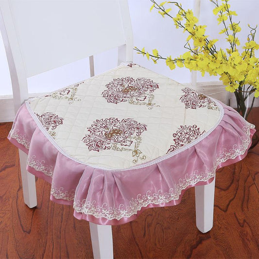 European Style Dining Table and Chair Cushion Cushion Four Seasons Universal Non-slip Thickened Stool Cushion with Lace