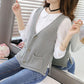 Spring and Autumn Loose Knit Cardigan Waistcoat V-neck Fashion Vest All-match Short Fashion Top
