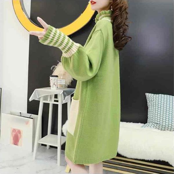 Pregnant Women's Knitted Bottoming Skirt Autumn and Winter Clothes Go Out Thick Fashion Sweater Loose Mid-length Postpartum Dress