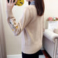 Autumn Winter women Sweater Korean Embroidered Lapel Stitching Fake Two-piece Blouse Loose Pullover Sweater for Students Office lady