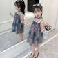 Children's Dress Girl's Suspender Dress Korean Version of Printed Fruit Striped Dress Backless Beach Princess Dress