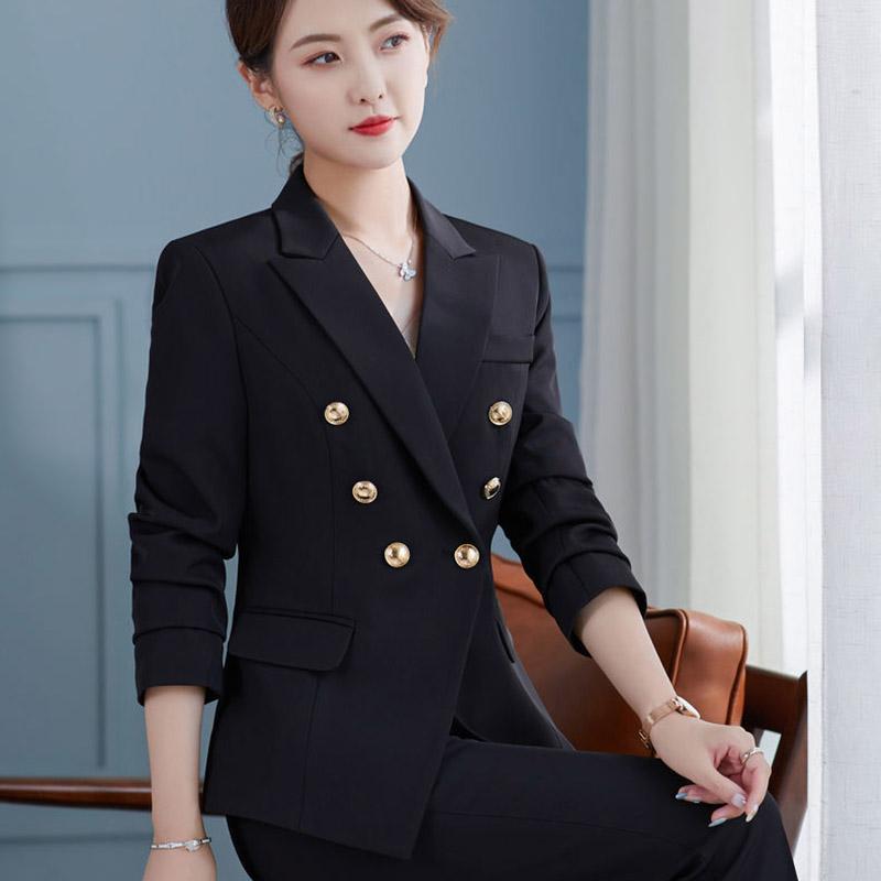 Spring and Autumn Suit Two-piece Suit Temperament Business Wear Fashion Casual Work Wear Formal Jacket Women