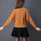 Autumn and Winter V-neck Loose Sweater Bat Shirt Short Knit Top Fashion Casual Women's Jacket