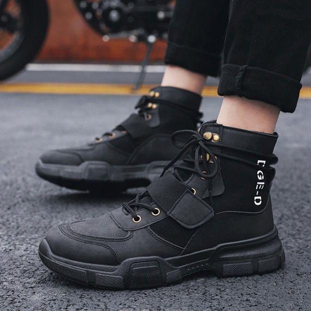 Autumn and Winter Men's Martin Boots Warm Working Boots Lace Up Men's Combat Boots High Top Shoes
