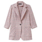 Autumn Women Plaid Blazers and Jackets Work Office Lady Suit Slim Single-breasted Business Female Blazer Coat Women's Casual Jacket