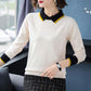 Autumn Winter Large Size Sweater Women's Long Sleeve Loose Doll Collar Pullover Sweater Knit Outwear