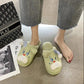 Designed Autumn and Winter Warm Cotton Slippers Flat Shoes Indoor and Outdoor Non-slip Casual Slippers Light Soft Shoes