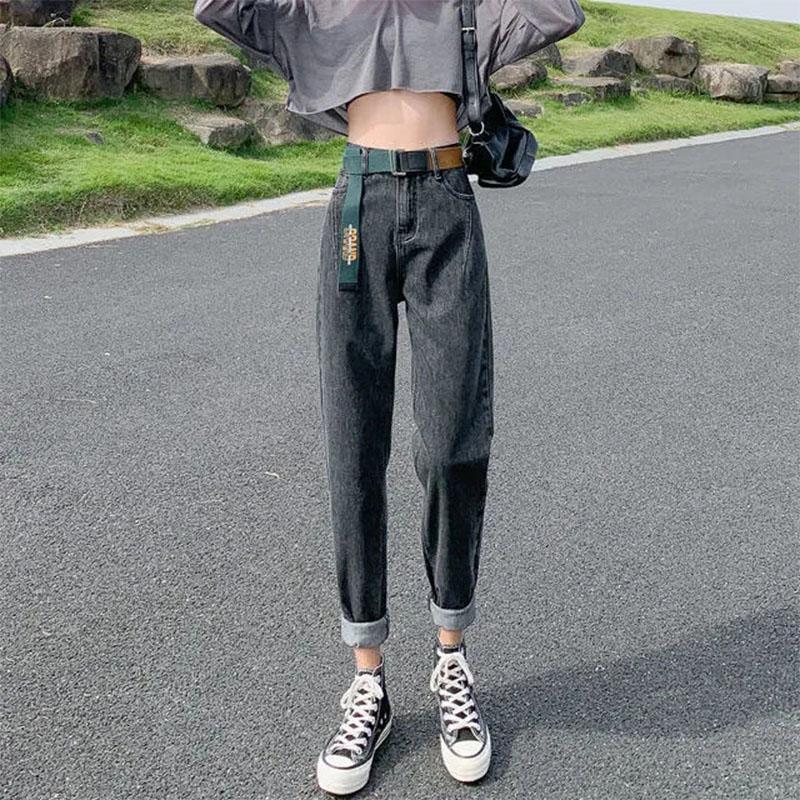 Women's Jeans Spring and Autumn Loose Straight Daddy Pants High Waist Thin Harem Pants Trousers Ladies Denim Jeans