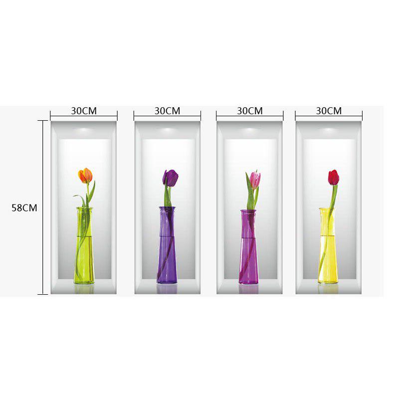 Sticker Three-dimensional Vase Wall Stickers Home Decor Living Room Office Window Decal