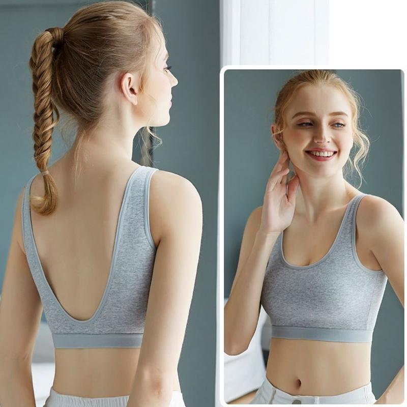 Pure Cotton Beauty Back Big U-shaped Sports Vest Fitness Bra Yoga Underwear Women's No Steel Ring Tube Top Gather Anti-failure Sports Underwear