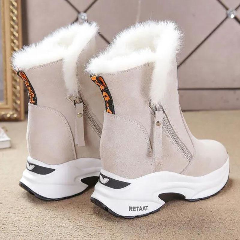 Thick-soled Snow Boots Women's Winter All-match Inner Heightening Women's Shoes Plus Velvet Martin Boots Warm Boots