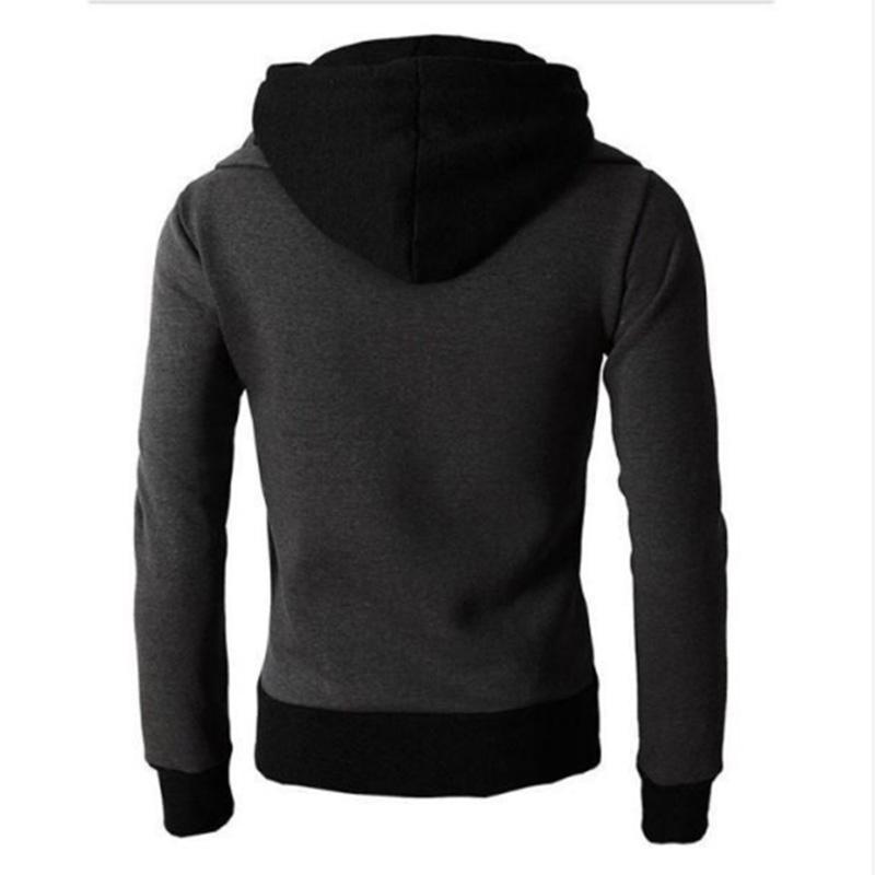 Men's Hooded Zip Sweater Casual Autumn Winter Jacket Sports Outdoor Men's Fake Two Piece Jacket