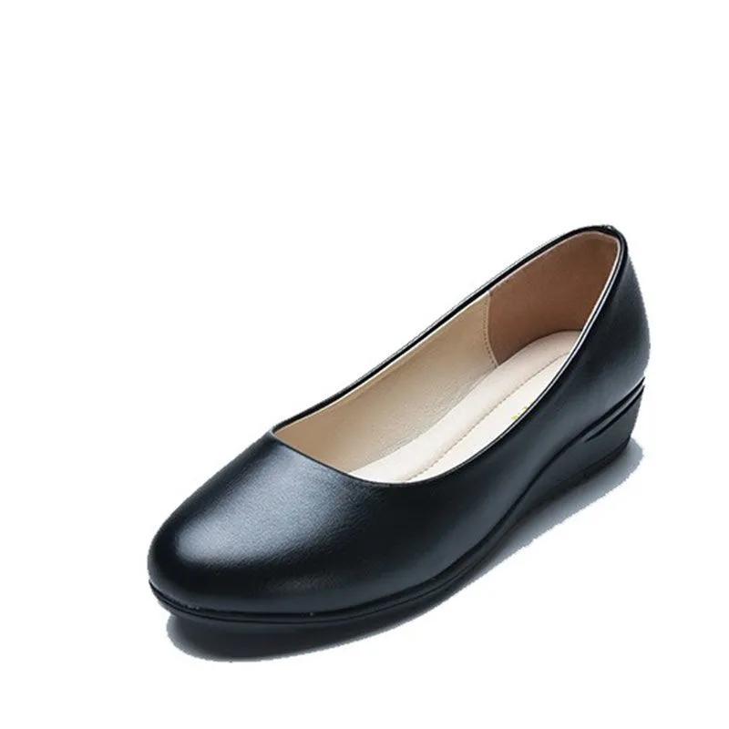 Women's Flat Shoes Leather Shoes Work Shoes Work Professional Flight Attendant Flat Shoes Comfortable Nurse Shoes Soft Bottom Mother Shoes