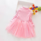Kids Girls Embroidery Rose Long Sleeve Wedding Birthday Party Princess Dress Children Retro Net Patchwork Tutu Dresses