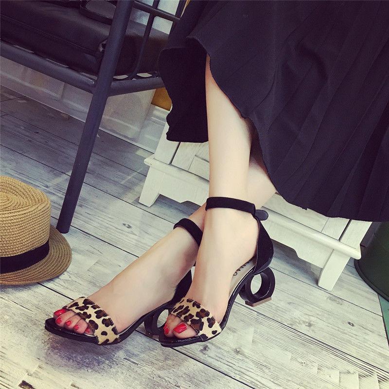 Women's thick high-heeled sandals personality profile frosted sexy open-toe women's shoes sandals