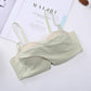 Women's A B Cup Underwear Female No Steel Ring Gathered Small Bra Strapless Bra Junior High School Students Korean Style Solid Lace Brassiere
