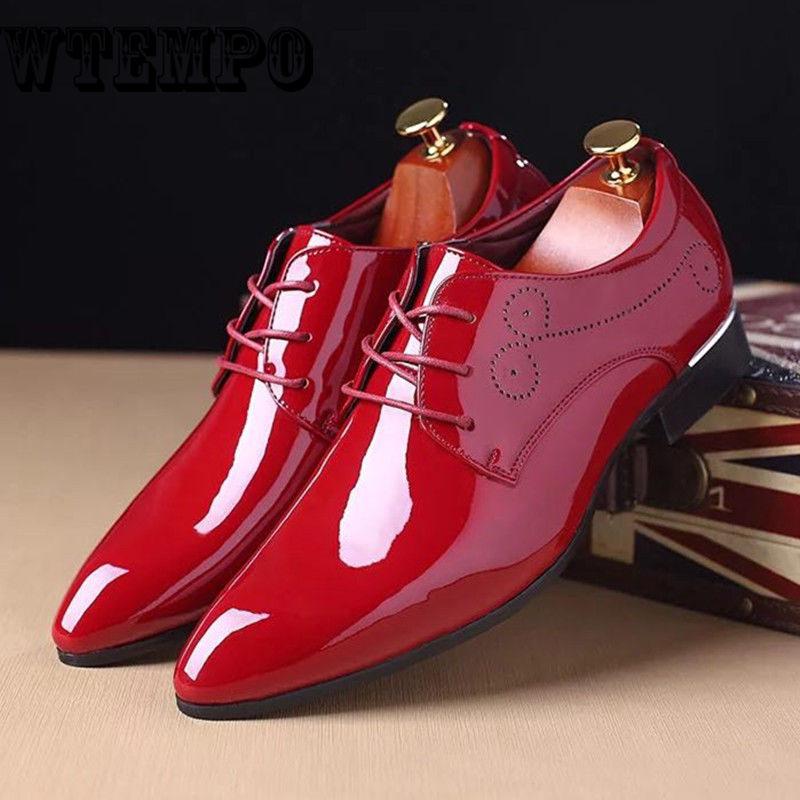Business casual shoes men's large size shoes fashion bright face British wind pointed shoes
