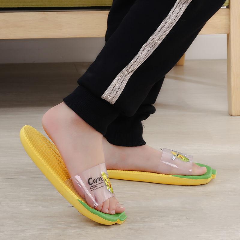 Creative Net Red Corn Slippers Parent-child Indoor and Outdoor Bathroom Soft Bottom Non-slip Leisure Trend Korean Sandals and Slippers