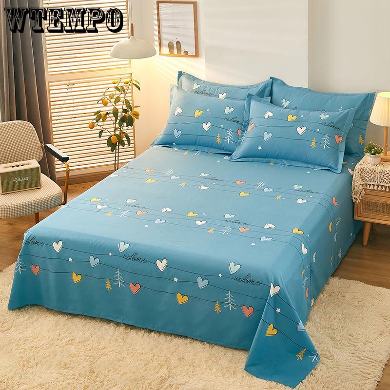 Spring Summer Household Bedding Large Single Piece of Bed Sheet Cotton Single Double Double Printed Bed Sheet