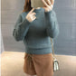 Non-shedding Mink Velvet Sweater Women's Short Loose Knit Sweater New Half High Collar Top