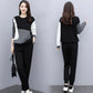 Women's Suits Are Loose Thin and Age-reducing Casual Two-piece Round Neck Long-sleeved Shirt + Casual Pants Warm and Comfortable