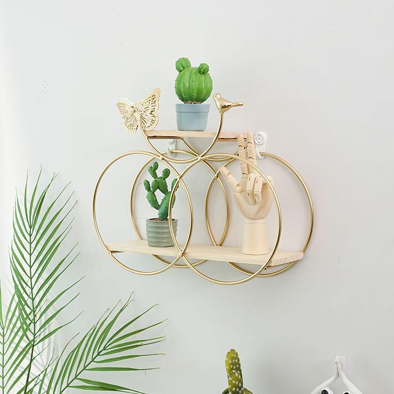 Fashion Rack Free Punching Creative Simple Nordic Style Wall Hanging Decoration Living Room Bedroom Room Layout Decoration Rack
