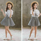 2PCS Children Clothing Set Spring Summer Girls Suits Bow Printing Short Sleeve Tops + Pants Clothing Set