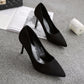 High Heels Female Stiletto Black Pointed Toe French Girl Temperament Spring and Autumn Girl Shallow Mouth Single Shoes Summer