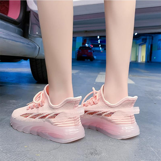 Korean Style Flying Weaving Women's Shoes Summer Students Sneakers Breathable Fitness Running Casual Shoes