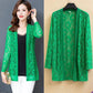 Summer Season Large Size Women's Clothing Mid-length Lace Cardigan Thin Coat Outside Long Sleeve Sun Protection Clothing