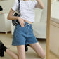 A-line Denim Shorts Women's Summer High Waist All-match Loose Korean Style Thin Casual Student Shorts