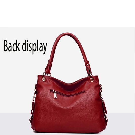 Trendy wild Woman bag Leather bag Big capacity European and American style Shoulder Handbag