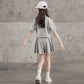 Girls' Sports Suit Summer Net Celebrity Foreign Atmosphere Big Boy Short-sleeved T-shirt Casual Shorts Two-piece Suit